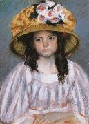 Mary Cassatt Fillette au Grand Chapeau painting
